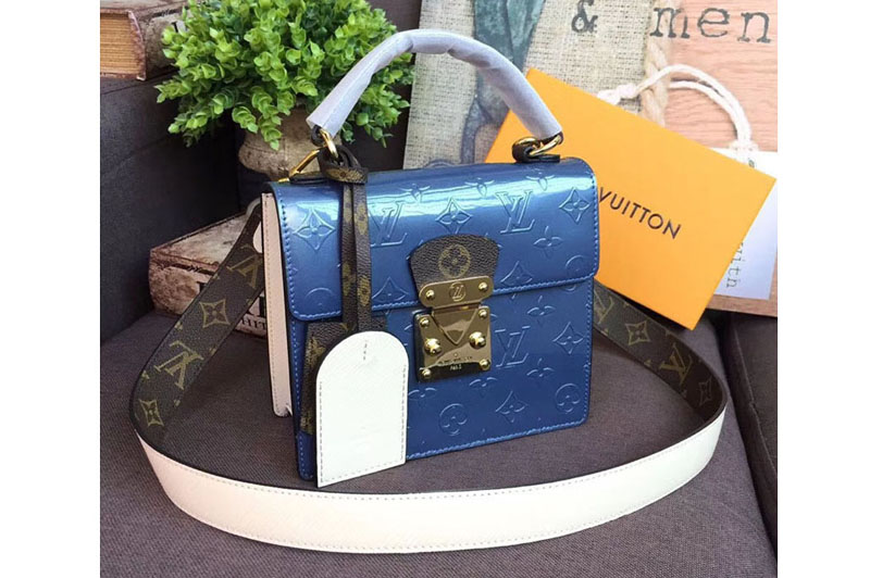 Louis Vuitton M90373 Spring Street Bags Monogram Vernis Leather Blue