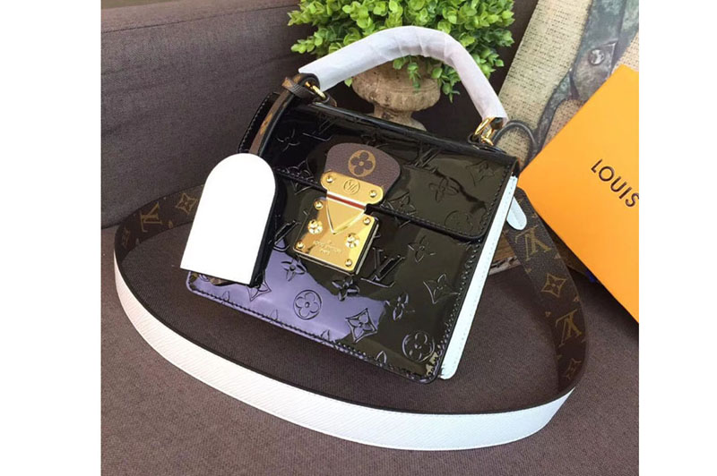 Louis Vuitton M90375 Spring Street Bags Monogram Vernis Leather Black