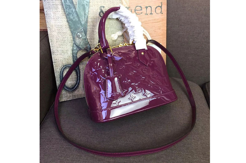 Louis Vuitton M91606 LV Monogram Vernis Alma BB Bags Purple