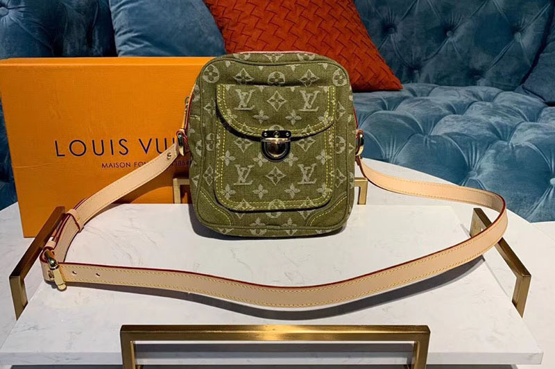 Louis Vuitton M95348 LV Camera Bag Green Monogram Denim