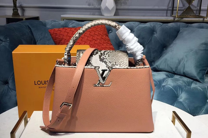 Louis Vuitton N95382 LV Capucines PM Taurillon Leather Nude