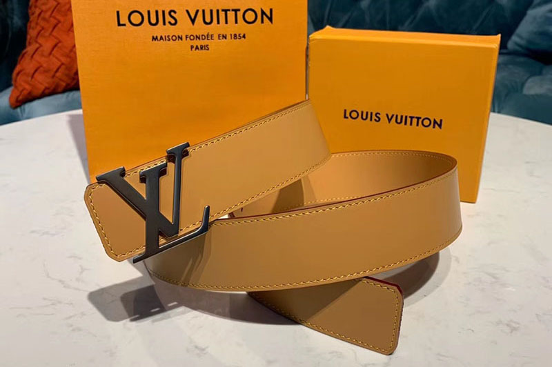 Louis Vuitton MP227U LV Shape 40mm harness Belts Caramel Calf leather Silver Buckle