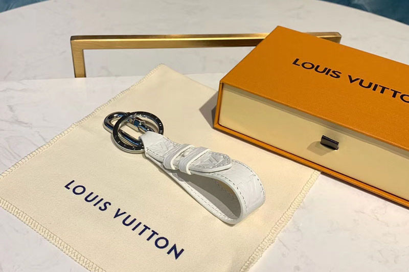 Louis Vuitton MP2363 LV Harness Dragonne Bag Charm and Key Holder White Taurillon leather