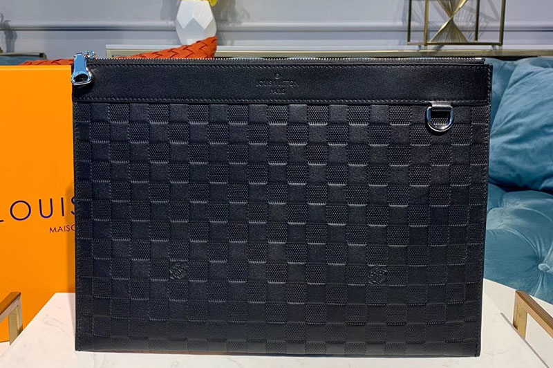 Louis Vuitton N60112 LV Discovery Pochette Bags Black Damier Infini leather