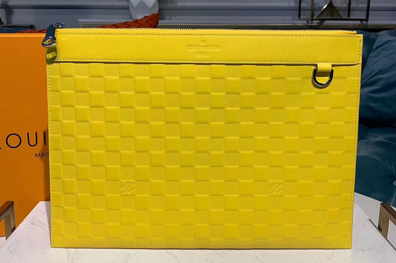 Louis Vuitton N60112 LV Discovery Pochette Bags Yellow Damier Infini leather
