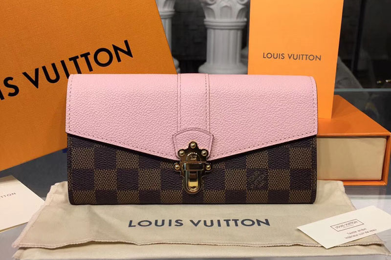 Louis Vuitton N64447 Clapton Wallet Damier Ebene Canvas Magnolia
