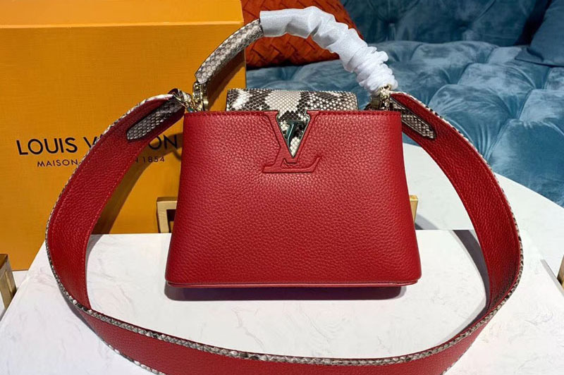 Louis Vuitton N95509 LV Capucines BB Bags Red Taurillon Leather