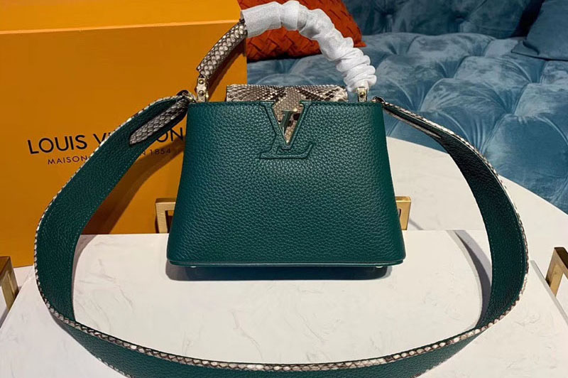 Louis Vuitton N95384 LV Capucines BB Bags Green Taurillon Leather