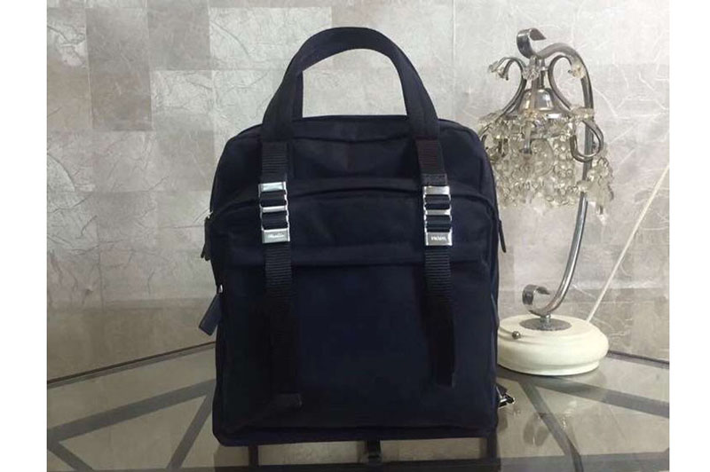 Mens Prada 2VZ012 Nylon Backpack Bags Dark Blue