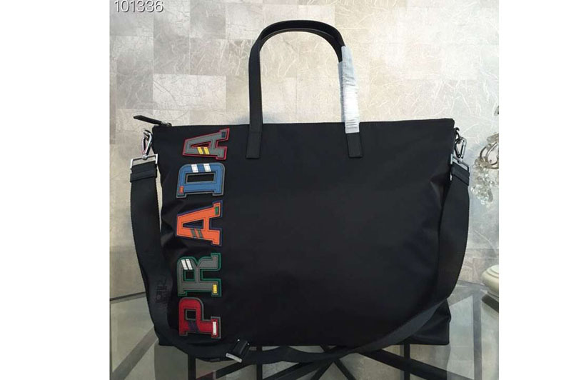 Prada 2VG024 Nylon Tote Bags Black