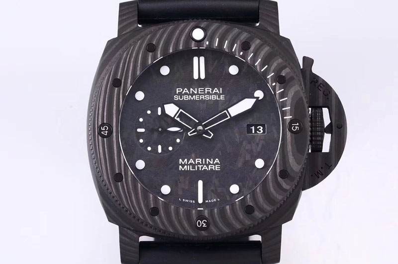 Panerai PAM 979 Carbotech VSF Best Edition Carbon Dial on Rubber Strap P.9000 Super Clone (Free Leather Strap)