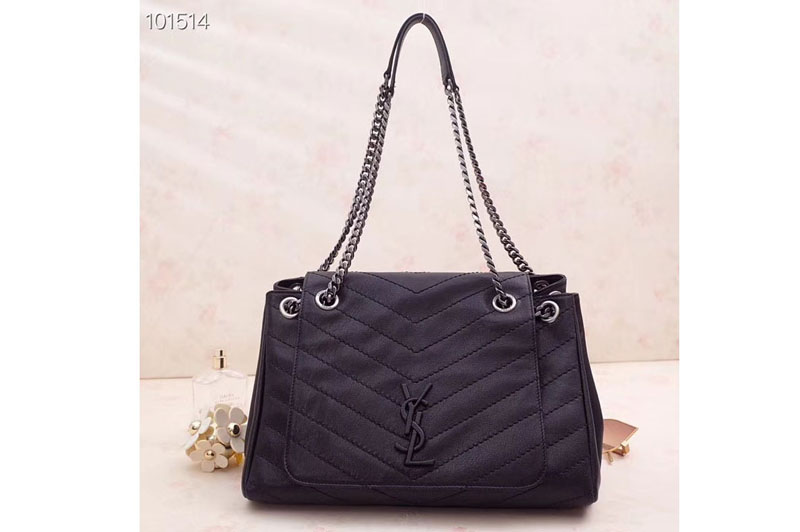 YSL 554265 Saint Laurent Medium Nolita Bag In Vintage Leather Black