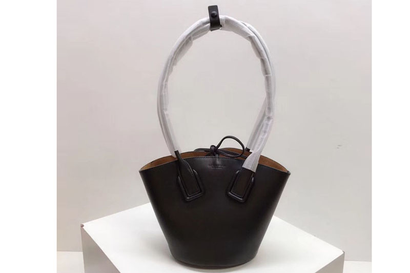 Bottega Veneta Small Basket Tote Bags Black French Calf Leather