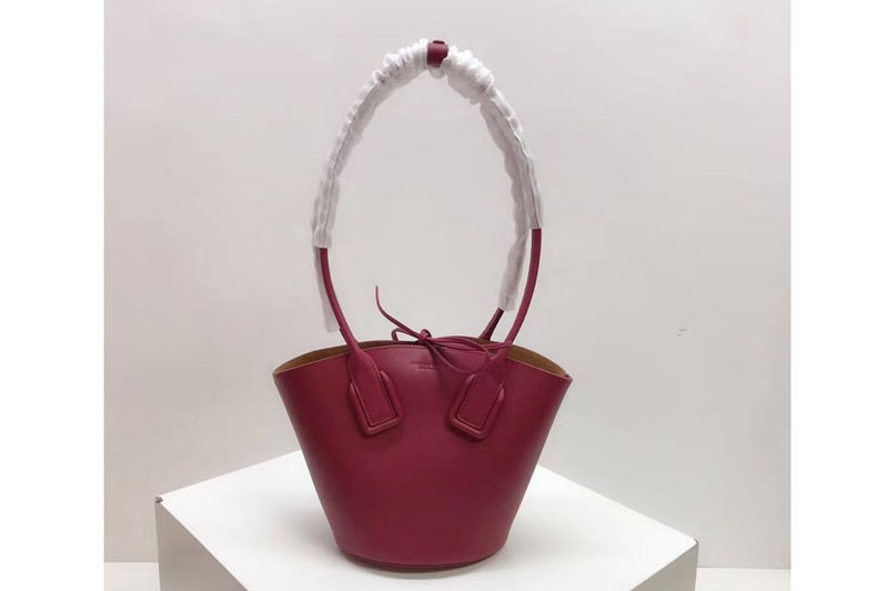 Bottega Veneta Small Basket Tote Bags Red French Calf Leather