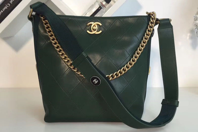 CC Calfskin Hobo Handbag Green A57573