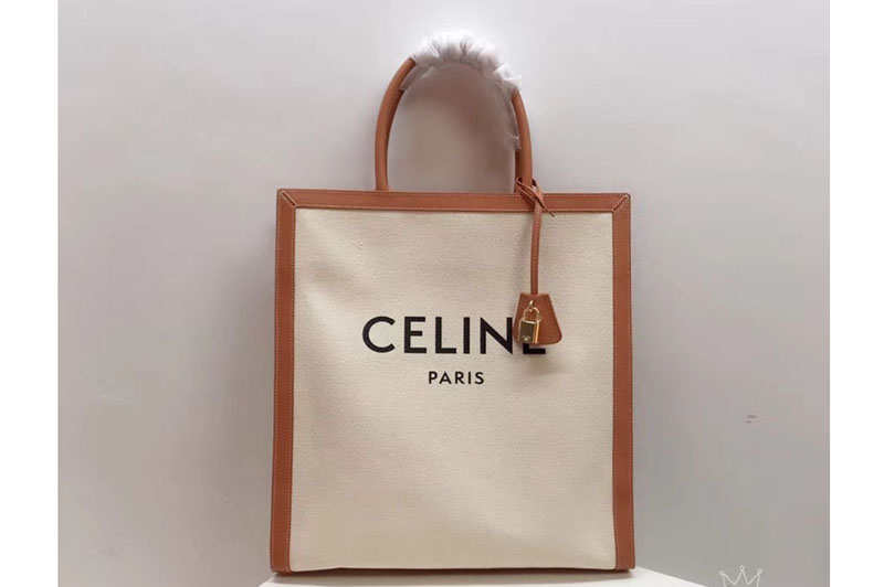 Celine Horizontal Vertical Tote Bags in Canvas with Celine print and calfskin