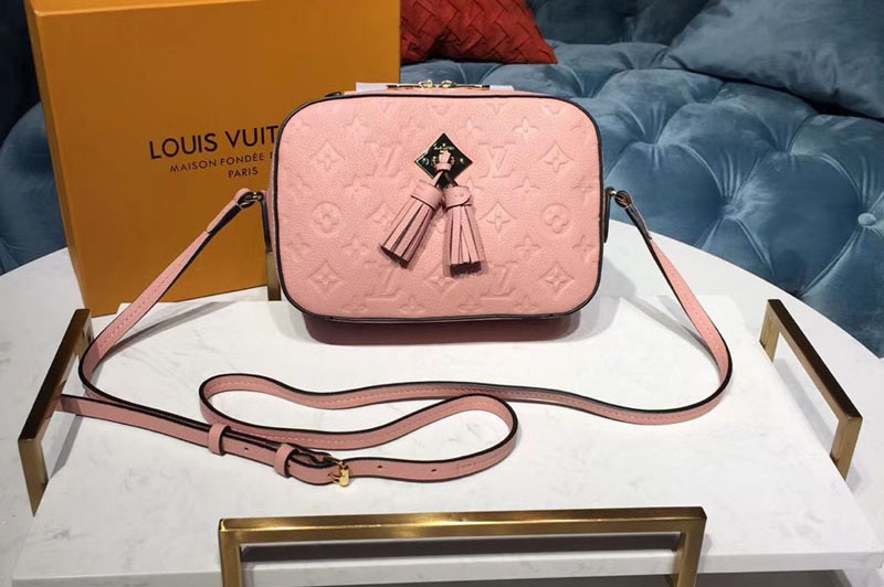 Louis Vuitton M44606 LV Saintonge Bags Monogram Empreinte Leather Pink