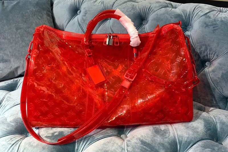Louis Vuitton M53274 LV Keepall Bandouliere 50 RGB Red Monogram-embossed PVC