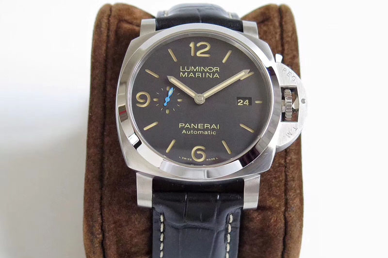 Panerai PAM 1312 S ZF 1:1 Best Edition Black Dial on Black Leather Strap ZFP9010