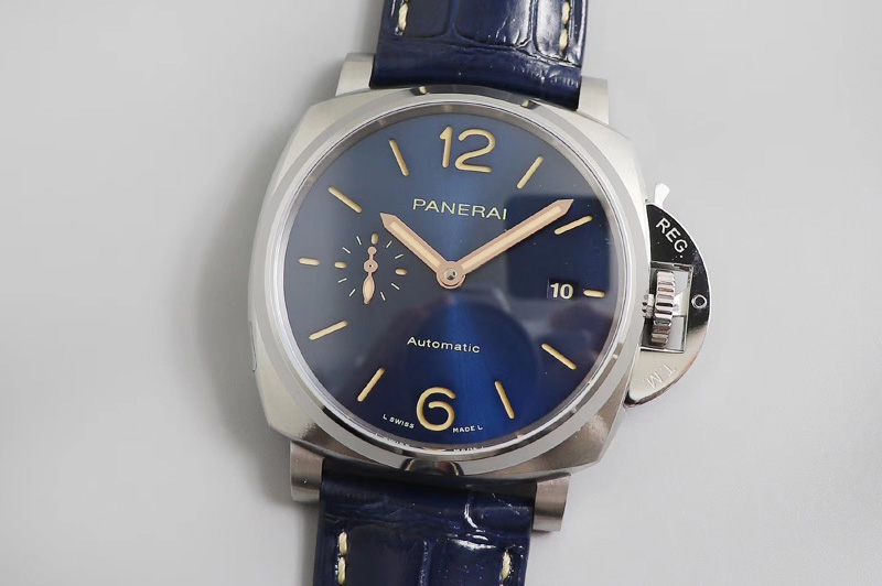 Panerai Luminor Due PAM00927 42mm VSF Best Edition Blue Dial on Blue Leather Strap AXXXIV