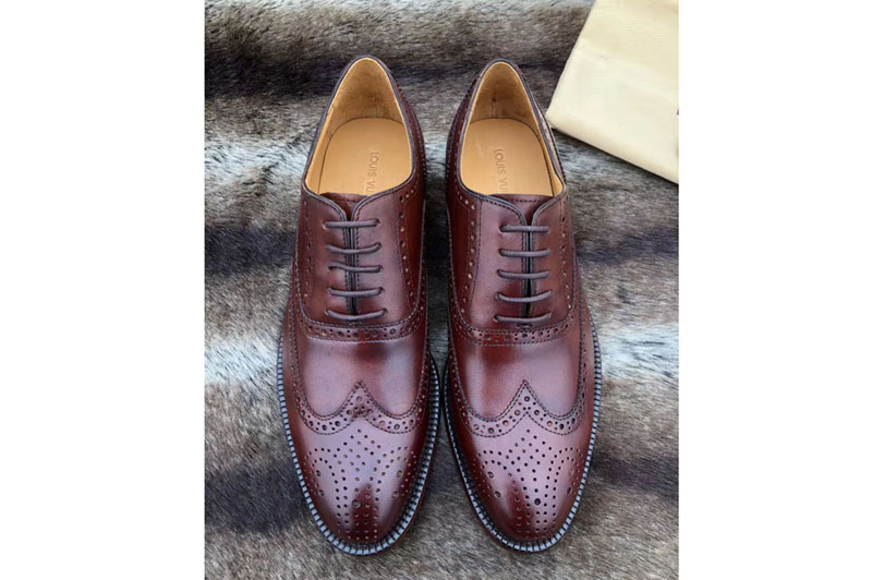 Louis Vuitton LV Vendome Derby Shoes Brown Calf Leather