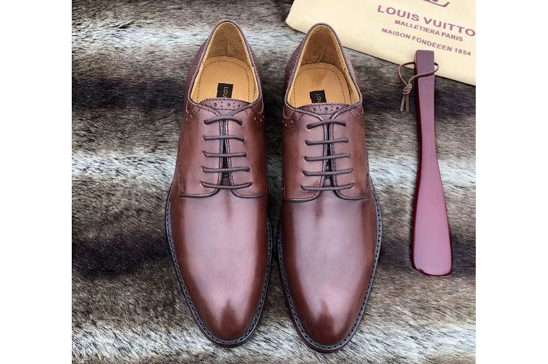 Louis Vuitton LV City Derby Shoes Brown Calf Leather