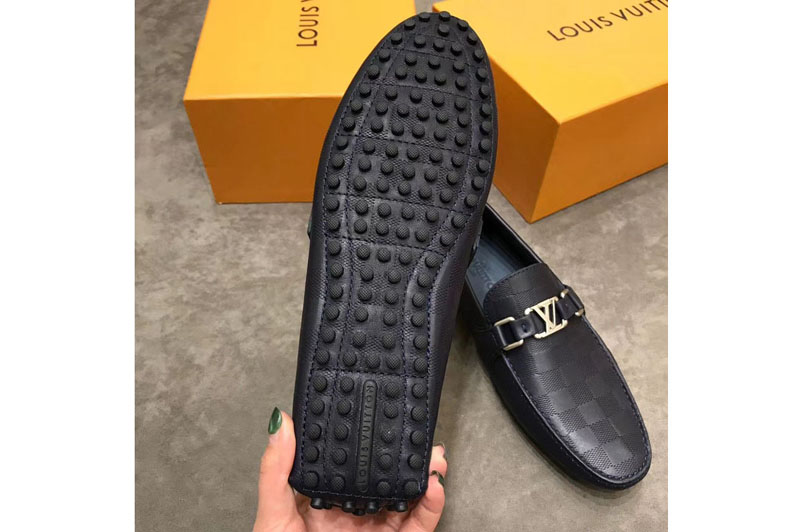 Louis Vuitton LV Hockenheim Loafer And Shoes Blue Damier Embossed Calf leather