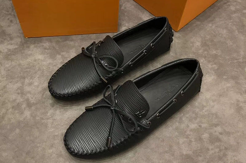 Louis Vuitton LV Arizona Mocassin Shoes Black Calf Leather
