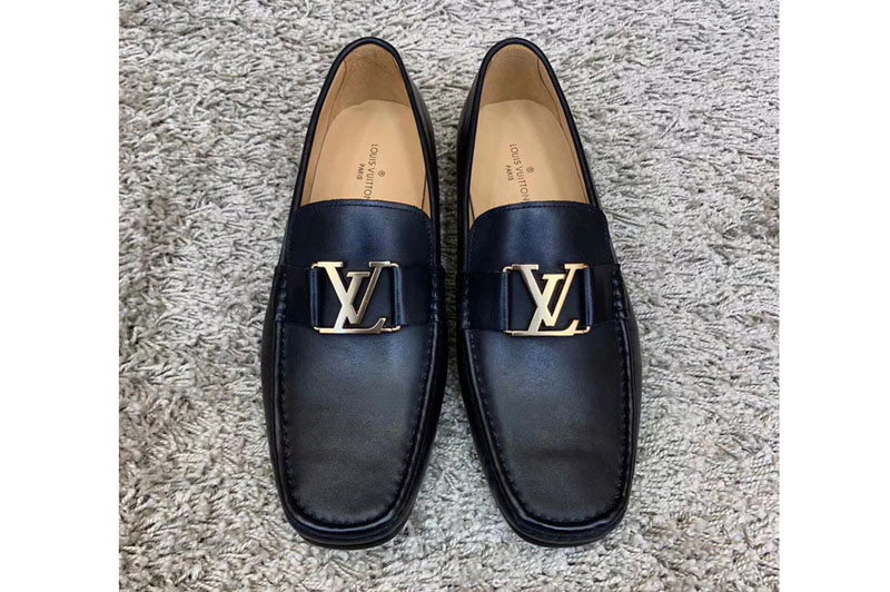 Louis Vuitton LV Montaigne Loafer Shoes Calf Leather Black [slv071 ...