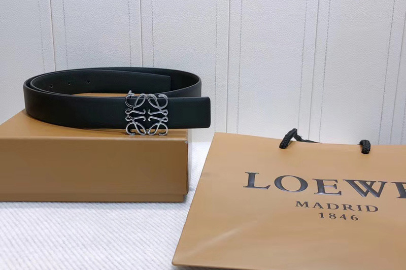 Loewe Anagram reversible 32mm Belt in Black Calfskin Leather