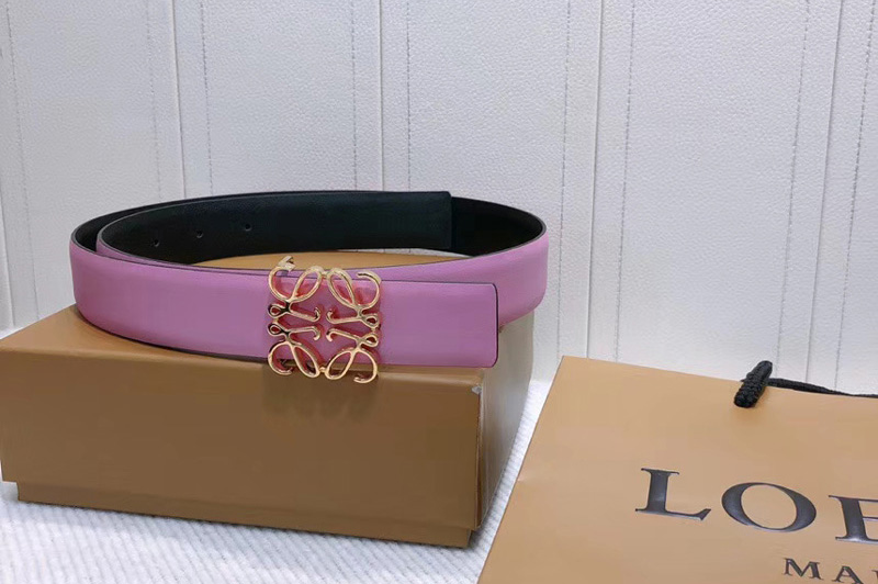 Loewe Anagram reversible 32mm Belt in Purple Calfskin Leather