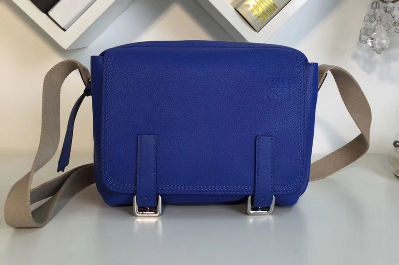 Loewe 317.12AA72 military messenger XS Bags Pacific Blue Soft Grained Calf Leather