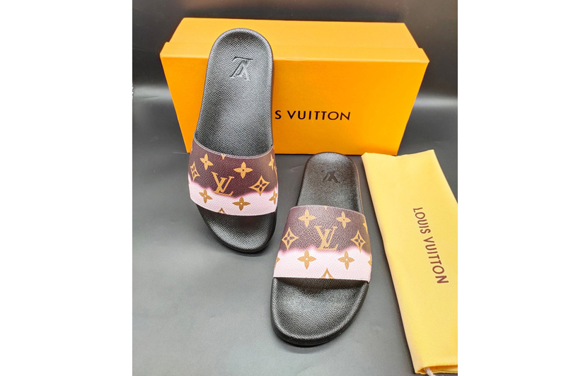 Louis Vuitton 1A3PSB LV Waterfront Mule Sandal in Brown Monogram rubber