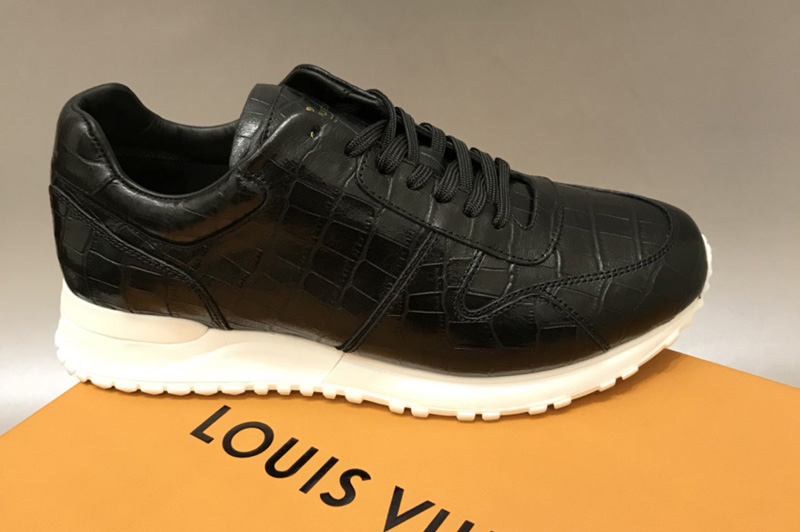 Louis Vuitton 1A4U4S LV Run Away Sneaker in Black Leather