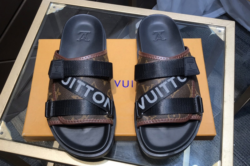 Louis Vuitton 1A5S85 LV Honolulu Mule in Monogram canvas With Black