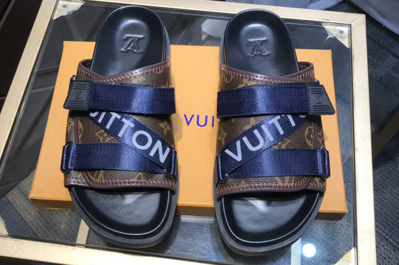 Louis Vuitton 1A5S85 LV Honolulu Mule in Monogram Canvas With Blue