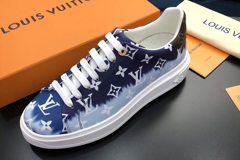 Louis Vuitton 1A7UMD LV Escale Time Out sneaker in Blue Patent Monogram canvas