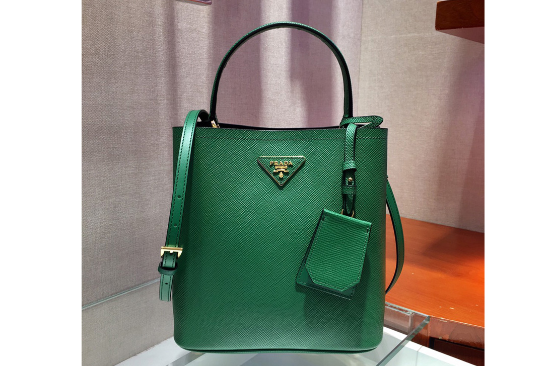 Prada 1BA212 Panier Medium bag Green Saffiano leather
