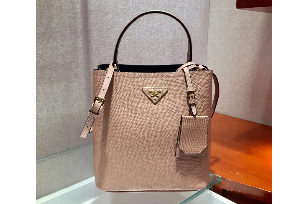 Prada 1BA212 Panier Medium bag Light Pink Saffiano leather