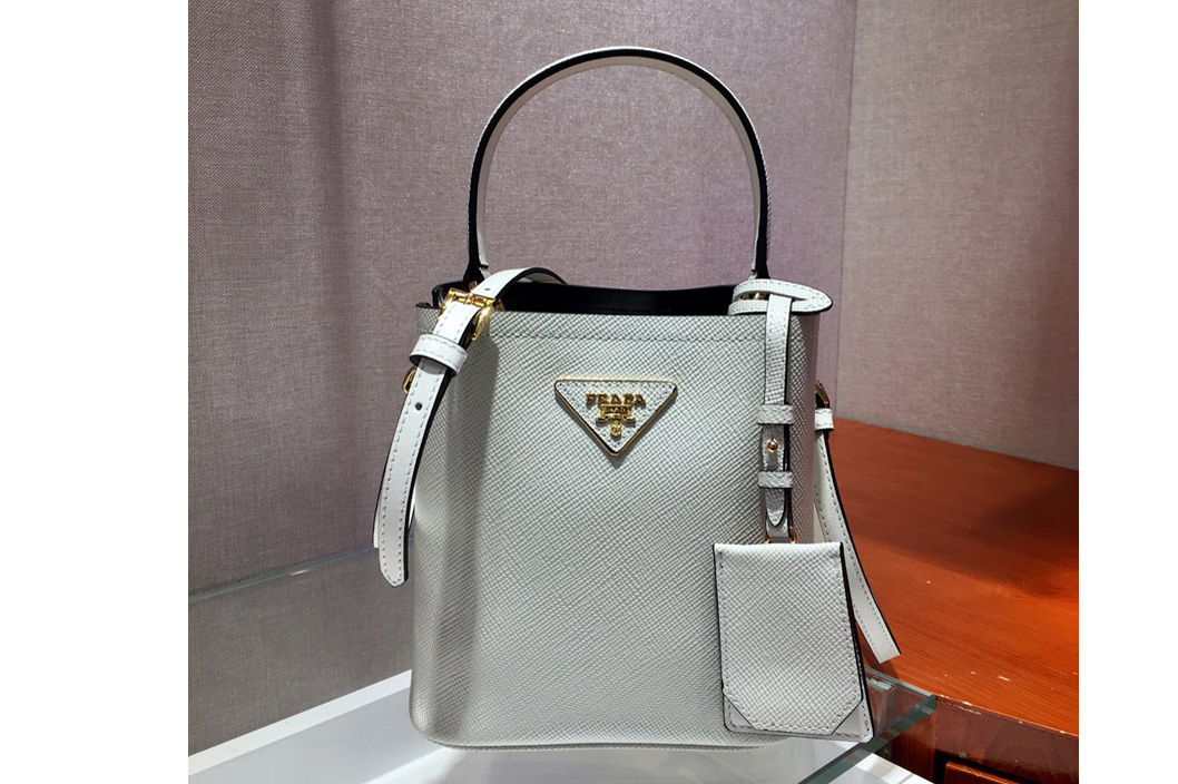 Prada 1BA217 Panier Small bag White Saffiano leather