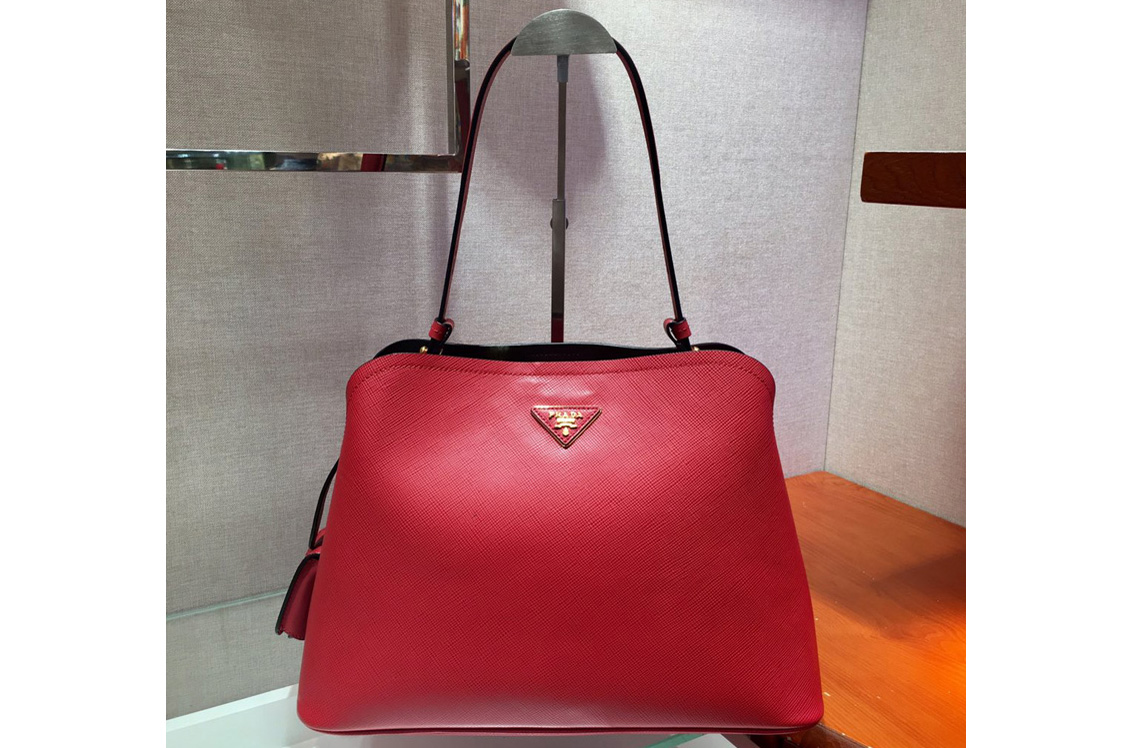 Prada 1BA249 Matinee handbags Red Saffiano leather