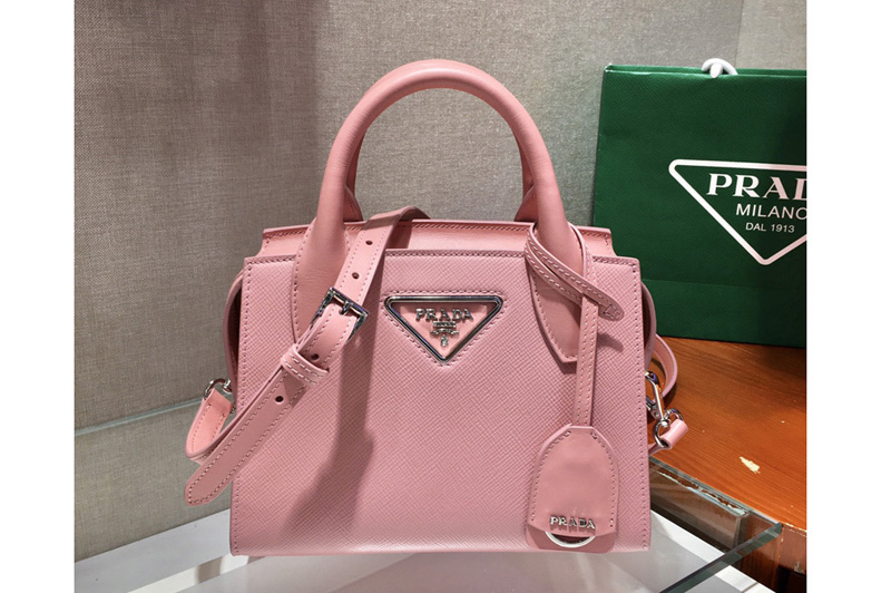 Prada 1BA269 Saffiano leather handbag in Pink Saffiano leather
