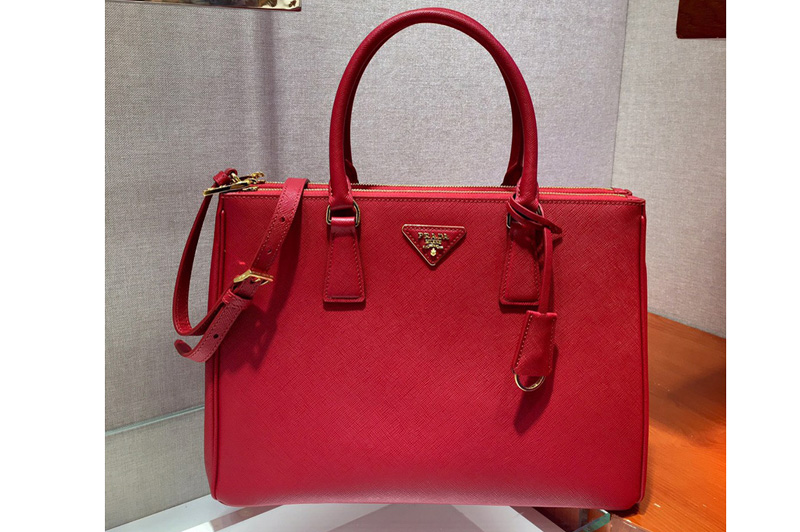 Prada 1BA274 Galleria Medium Saffiano Leather Bags Red Saffiano Leather