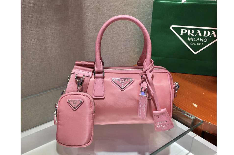 Prada 1BA846 Boston bag in Pink Nylon