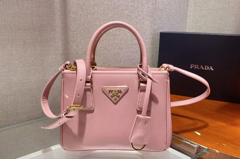 Prada 1BA906 Prada Galleria Saffiano leather micro-bag in Pink Saffiano leather