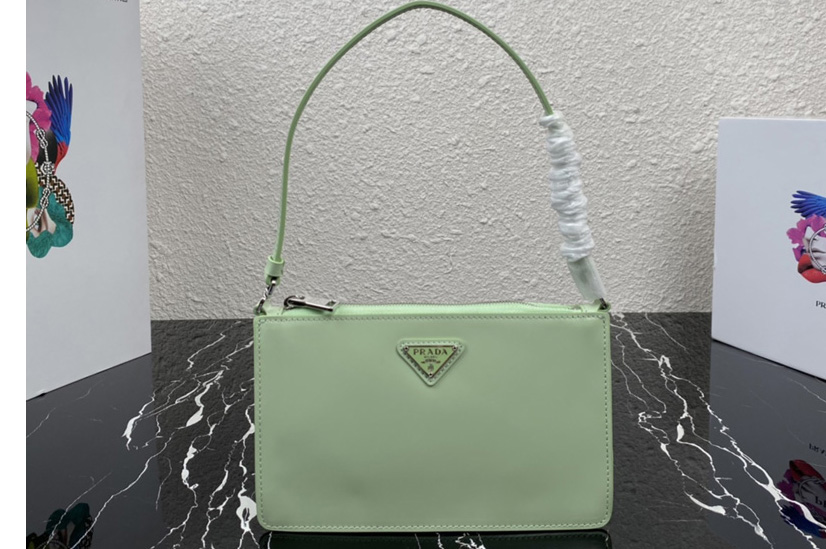 Prada 1BC155 Brushed leather mini-bag in Green brushed leather
