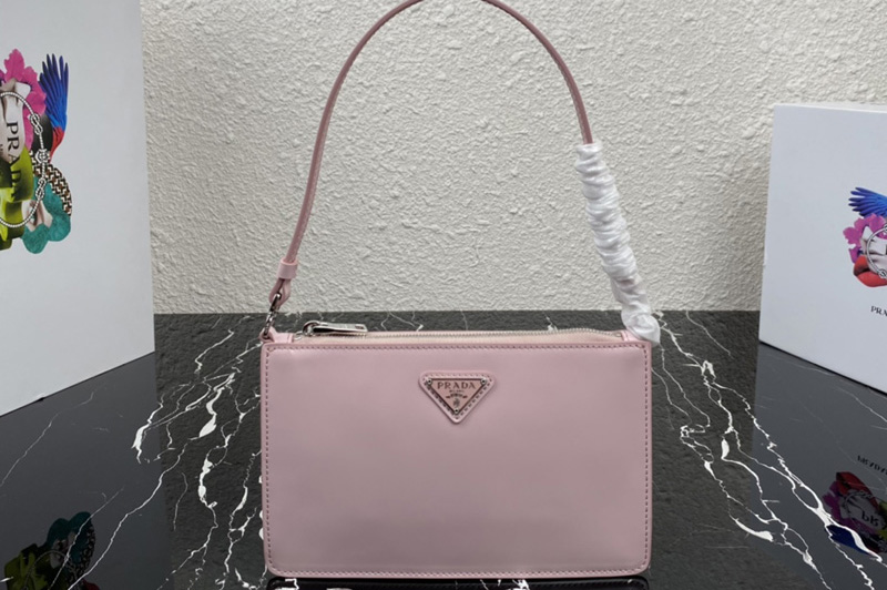 Prada 1BC155 Brushed leather mini-bag in Pink brushed leather