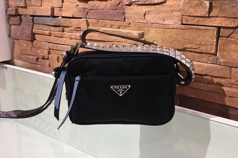 Prada 1BC167 Black Nylon shoulder bag Nylon and calf leather