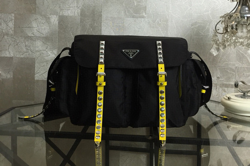Prada 1BD119 Black Nylon shoulder bag Nylon and calf leather