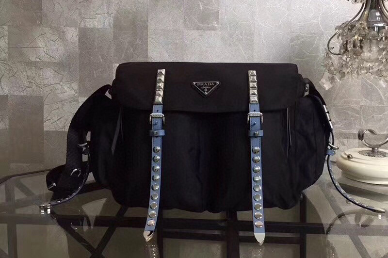 Prada 1BD119 Black Nylon shoulder bag Nylon and calf leather